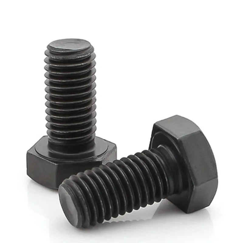 M12 x 1.5   ( 12mm ) Fine Pitch Hex Cap Bolts / Screws, 8.8 Alloy Steel Thread Metric Tap DIN 933 ISO 4017