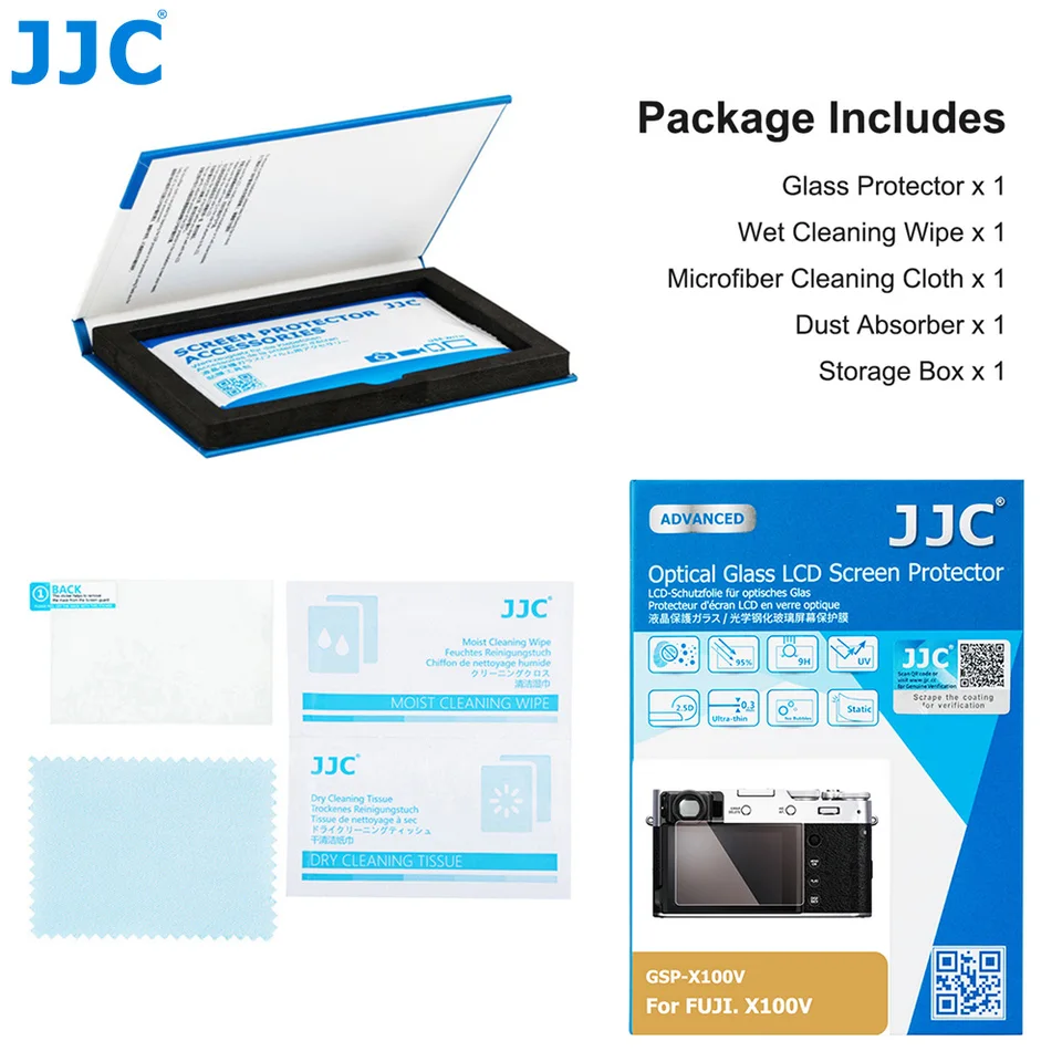 JJC 0.3mm 9H Tempered Glass Screen Protector for Fujifilm X100VI/X100V