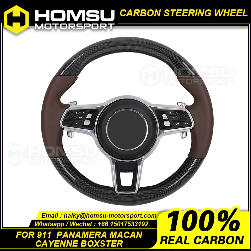 Custom alcantar carbon fiber steering wheel For porsche 911 panamera macan cayenne boxster racing wheel convertible