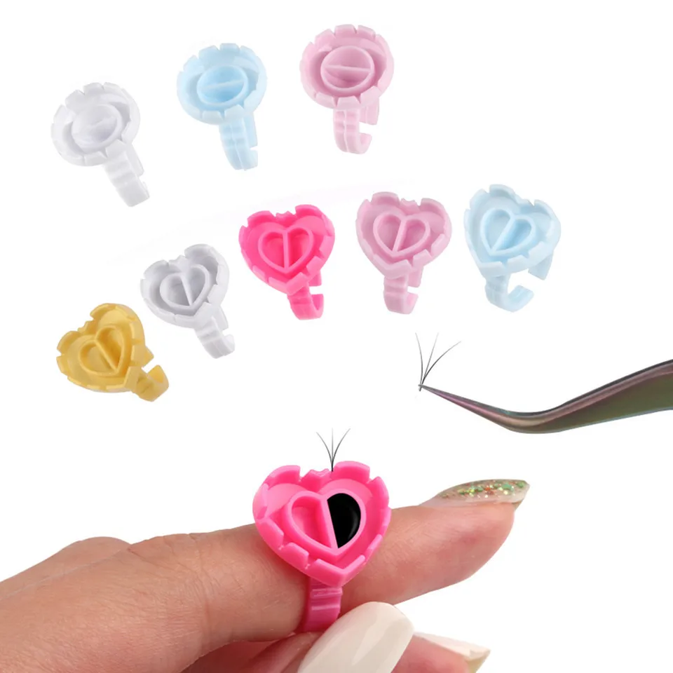 NEWCOME 50/100 Stuks Wegwerp Caps Microblading Roze Ring Tattoo Inkt Cup Voor Tattoo Naald Levert Accessorie Make-Up Tattoo tool