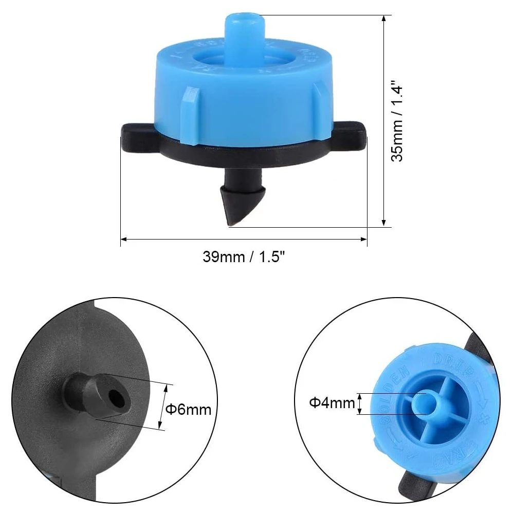 Sistema de riego de microriego automático, gotero compensado por presión, boquilla de goteo de gota de riego, 200-20 piezas, 2L/4L/8L/H