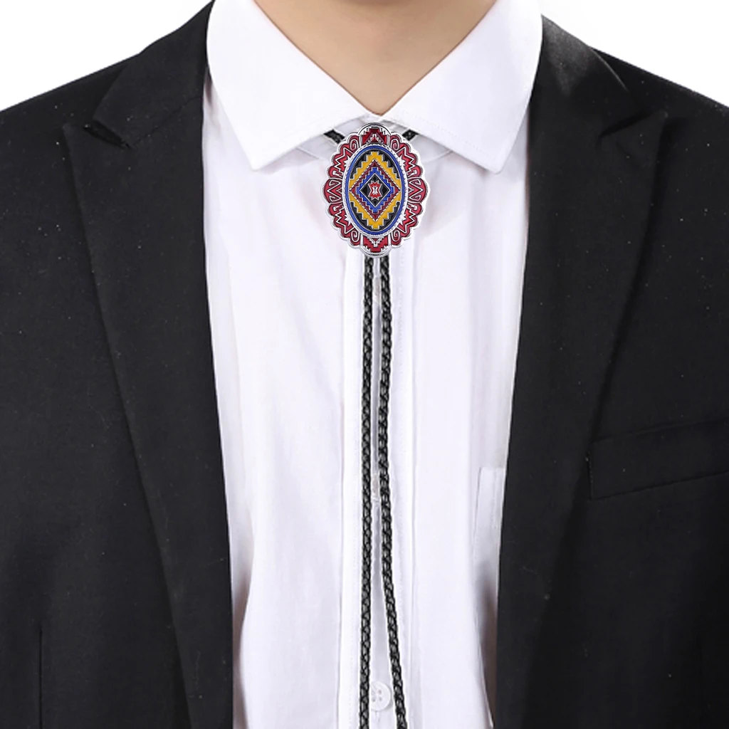 Natural Stone Scorpion Bolo Tie for Man Indian Cowboy Western Cowgirl Leather Rope Zinc Alloy Necktie