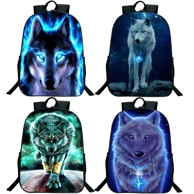 

Mochila Animal Wolf Backpack Children School Bag Teens Book Bags Boys Girls School Backpacks Daily Bagpack Men Travel Knapsack