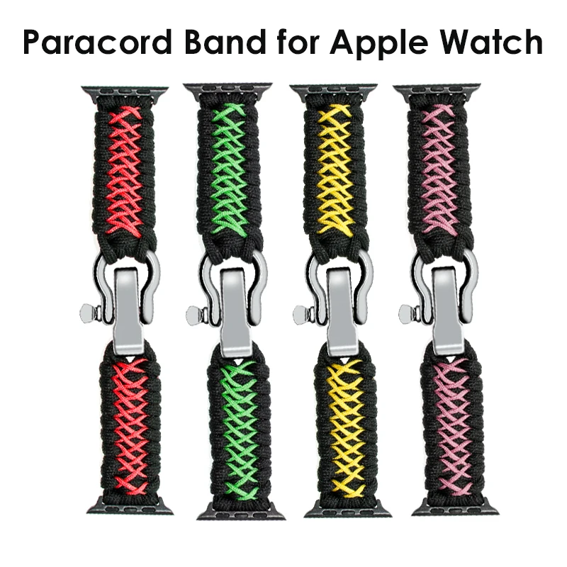 Fabric Watch Strap for Apple Watch Band 41mm 45mm 38mm 40mm 42mm 44mm Bracelet Wristband Nylon for Man iWatch 7 SE 6 5 4 3 Green