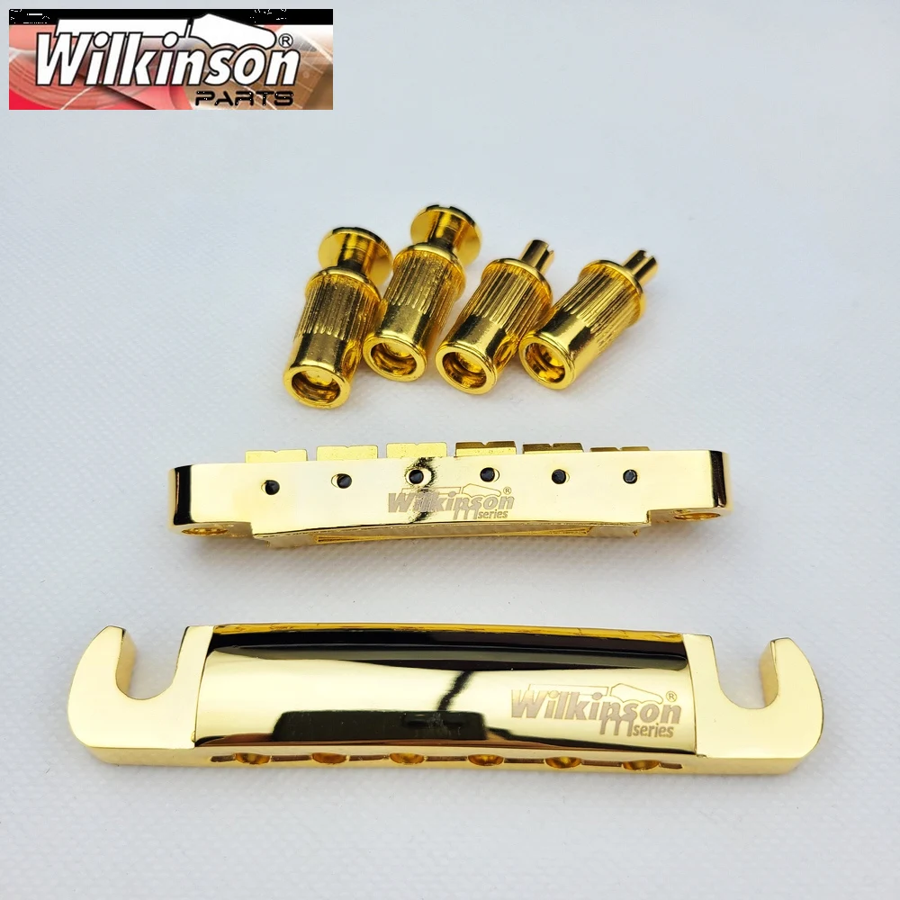 Original Wilkinson Gold Tune-O-Matic Style Electric Guitar Bridge For Lespaul LP SG Guitar WOGT1+WOGB2 Golden