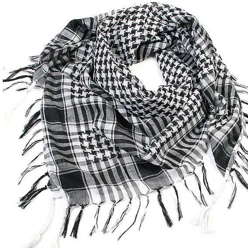 Unisex Tactical Arab Scarf For Man and Women Fashion Lightweight Hijab Scarf Winter Army Plaid Headdress Scarf Keep Warm