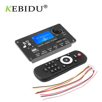 Kebidu 12V Bluetooth 5.0 receiver car MP3 player decoder board color screen FM radio support call recording AUX audio function