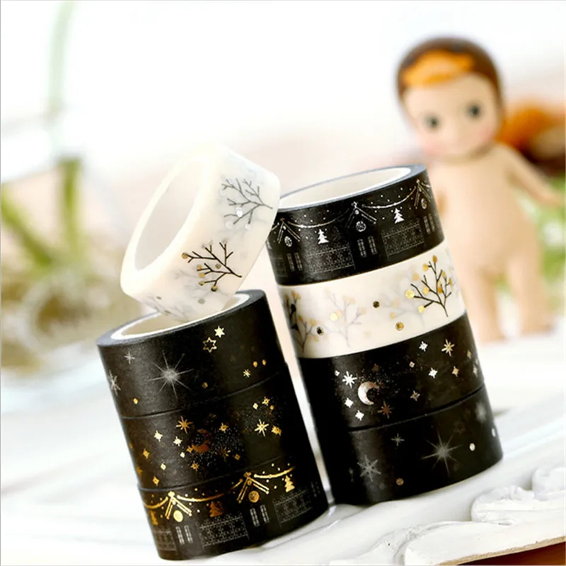 Hot sale! Golden blocking masking glod and silver adhesive japanese washi tape