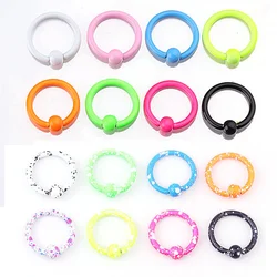 10Pc/Lot Color Mixed Card Ball Nose Ring Stainless Steel Labret Lip Ring Piercing Jewelry Women Fashion