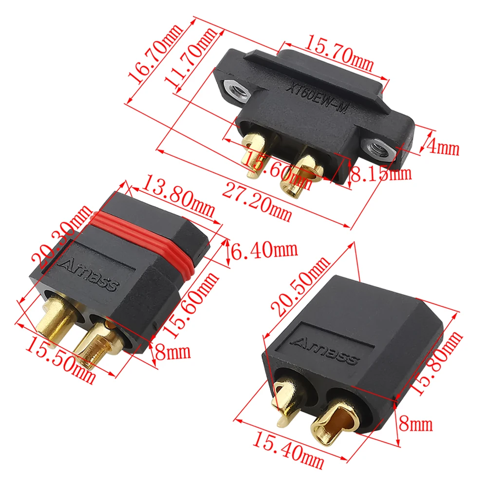 2 sztuki XT60 XT60W XT60EW wodoodporne wtykowe pozłacane złącza pociskowe męskie żeńskie do zdalnie sterowanego samolotu bateria Lipo dronów