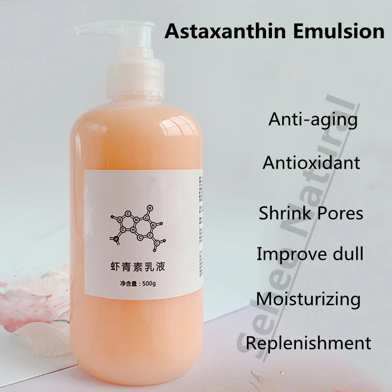 500ml Astaxanthin Emulsion Antioxidant Firming Anti-aging Improve Dark Skin Tone Moisture Replenish Water Repair