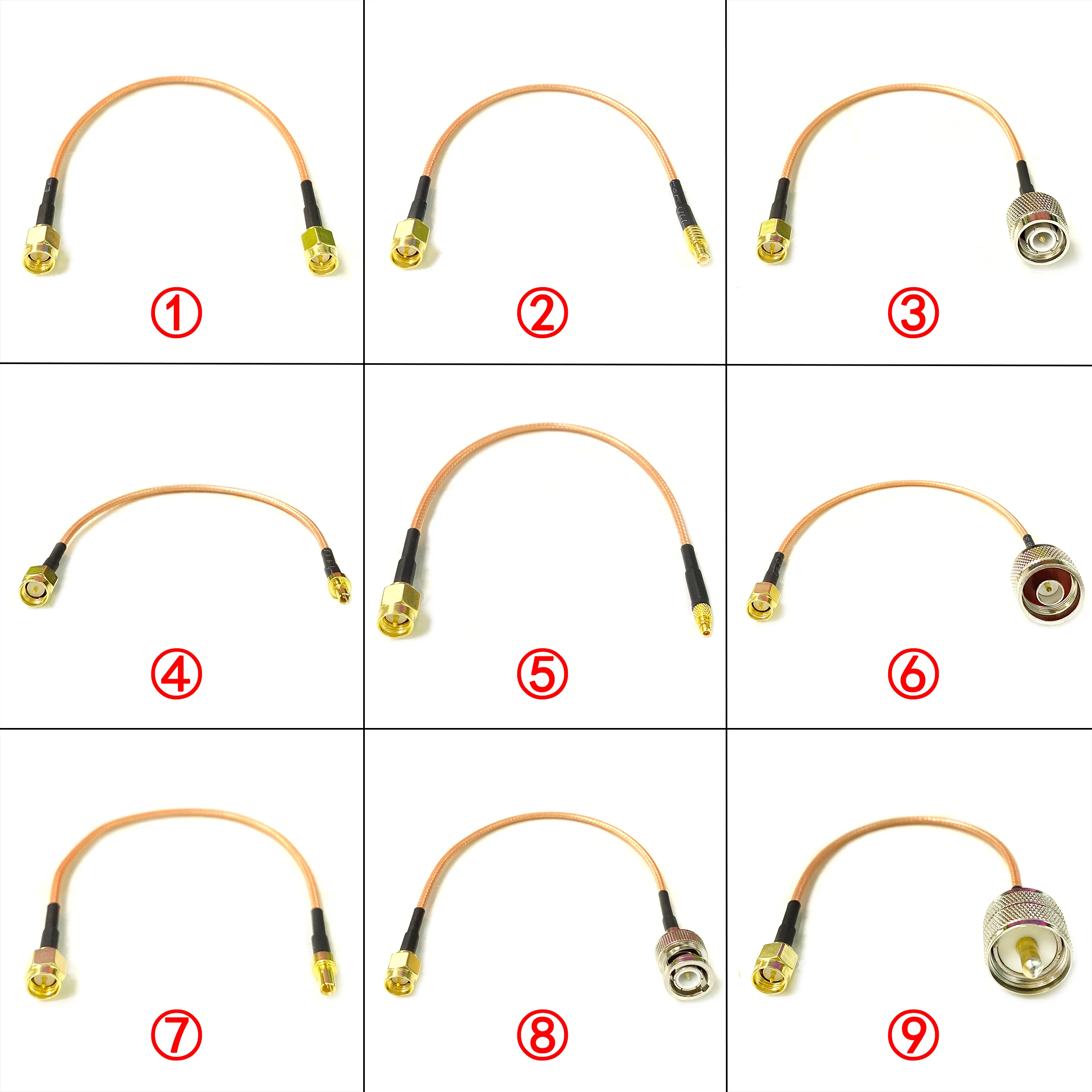 SMA Male Plug to SMA N TNC BNC UHF MCX MMCX TS9 CRC9 Straight Pigtail Cable RG316 for WIFI Wireless 3G 4G Modem NEW