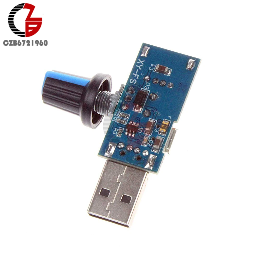 5V USB Voltage Regulator Fan Stepless Speed Controller Regulator with Switch DC 4-12V to 2.5-8V 5W Power Controller