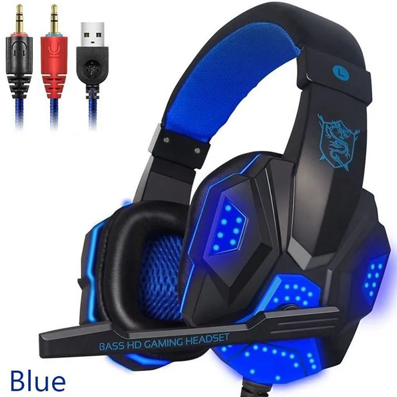 PC780 Gaming Headset Earphone Wired Gamer Headphone Stereo Sound Headsets with Mic LED light for Computer PC Gamer