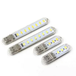 Mini Usb LED Flashlight 3LED 8LED Work Light Portable LED Torch Lamp White Warm White Reading Light USB Charging Computer Light