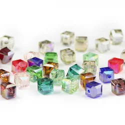 JHNBY Square shape Austrian crystal beads ball 10mm 10pcs glass AB Color Loose bead for jewelry making bracelet DIY Accessories