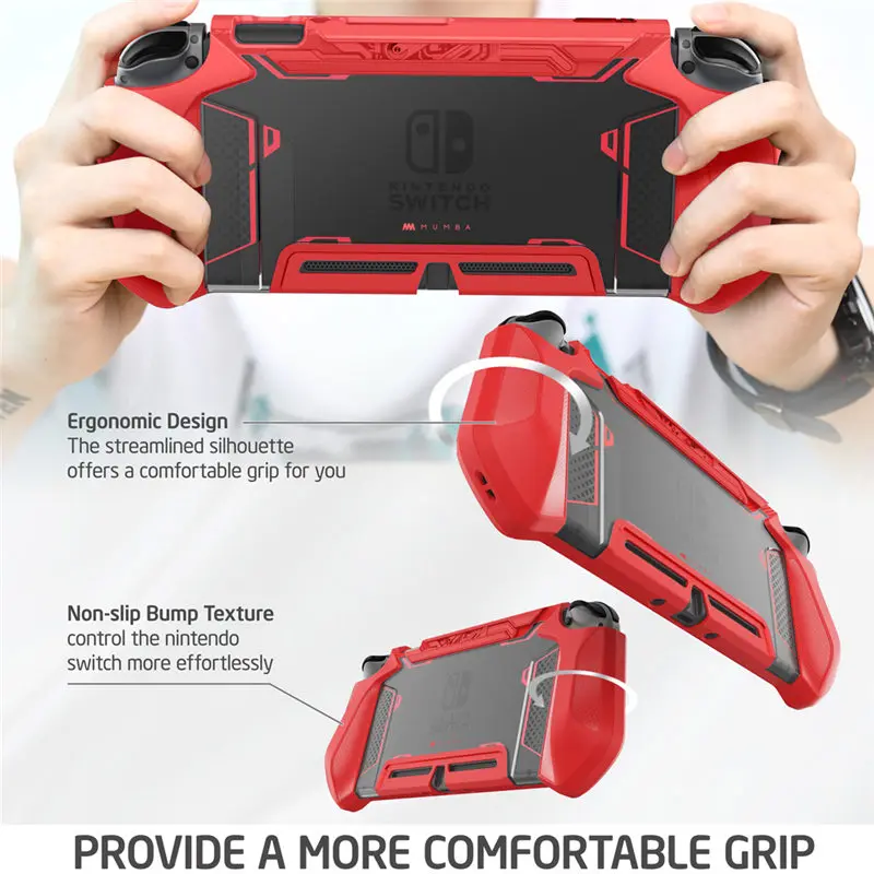 Dockable Case For Nintendo Switch Mumba Blade Series TPU Grip Cover Compatible with Nintendo Switch Console & Joy-Con Controller