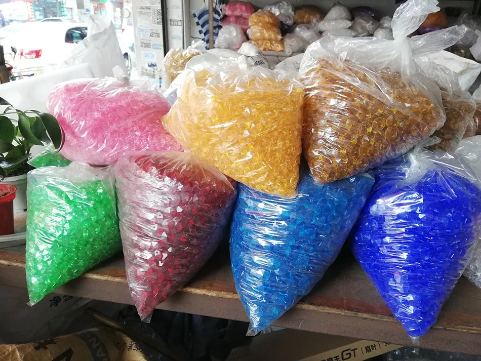 500pcs/lot Pink,Green,Red,Brown,Blue Yellow Clear color 14mm, Acrylic Octagonal Beads,Lamp Chandelier Parts Pendant Decoration