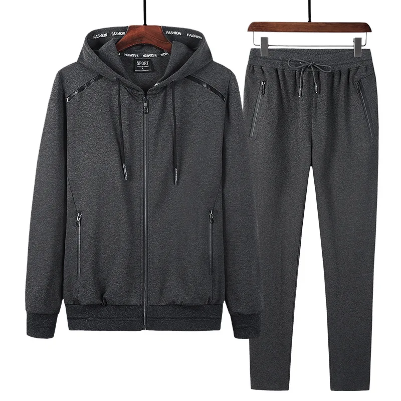 

Men 2 Pcs Set Thick Hoodie Sweatpant Sets Male Hooded Sweat Tracksuit Winter Zipper Warm Jackets Sweatsuit Big Size 7xl 8xl 9xl