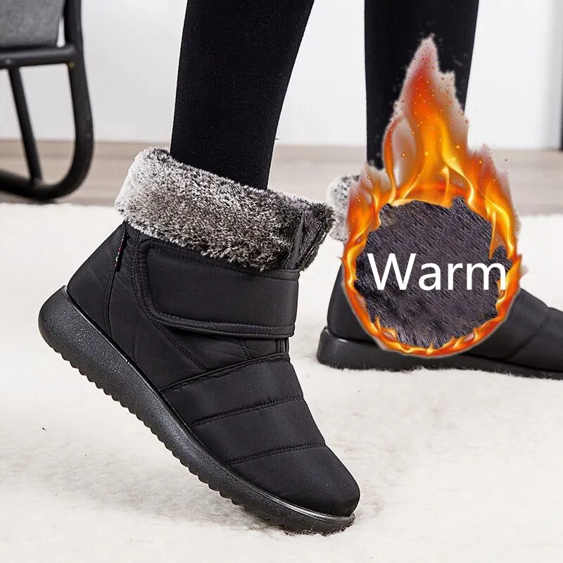 

Women Winter Snow Boots Warm Thicken Plush Fur Female Ankle Boots Waterproof Non-slip Mother Walking Shoes Short Boots