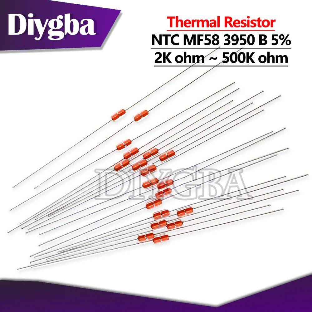 20PCS Thermal Resistor NTC MF58 3950 B 5% 1K 2K 5K 10K 20K 50K 100K 200K 500K 1M ohm Thermistor Sensor