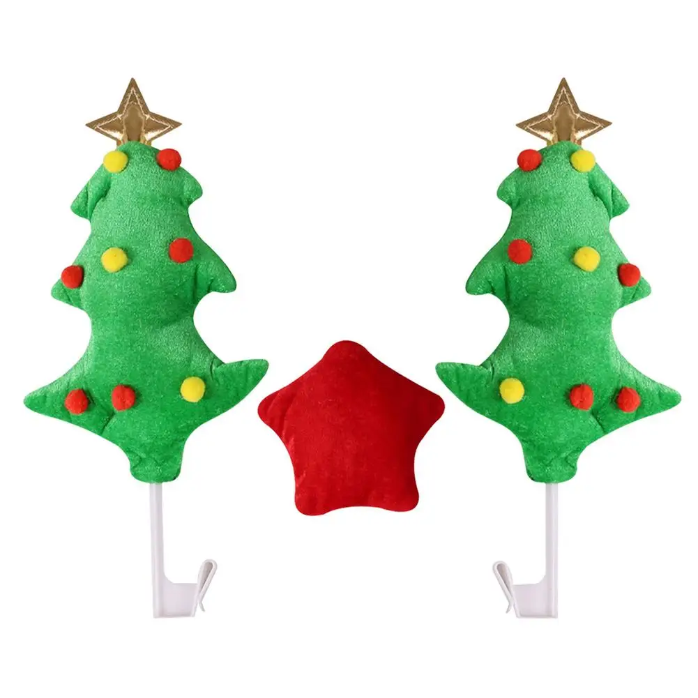 Christmas Car Decoration Exterior Candy Cane Christmas Decor Christmas Tree Red Nose Car Costume Kit For Auto Van Truck Home Ro