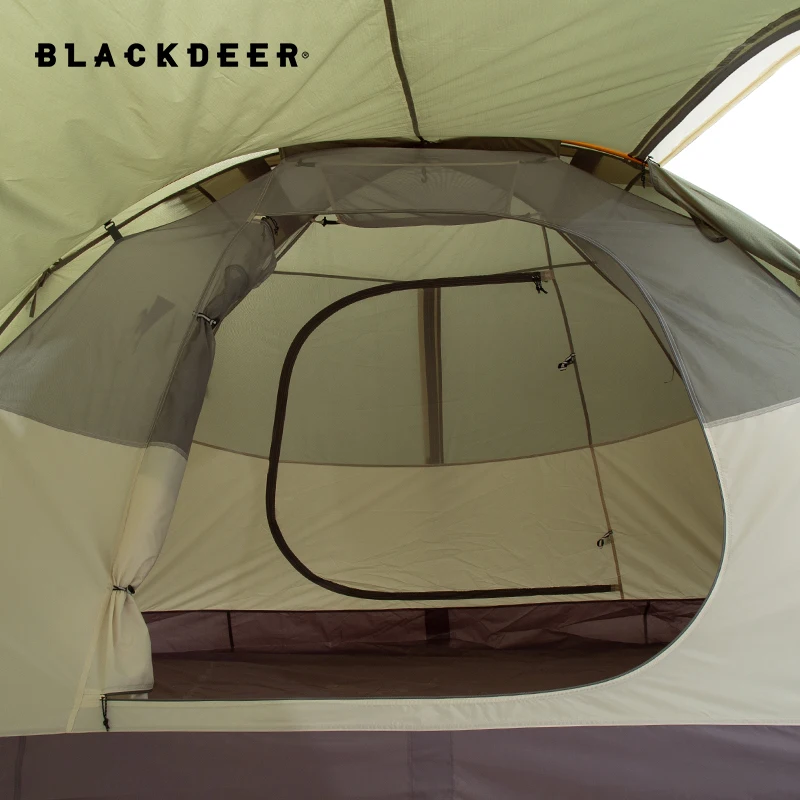 Blackdeer Expedition tienda de campaña para un dormitorio y una sala de estar para 3-4 personas 210D Oxford PU3000 mm tienda de senderismo