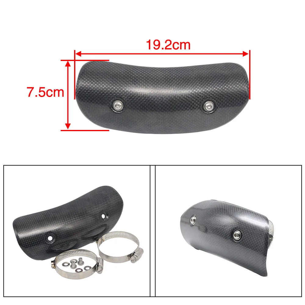 Alconstar- Motorcycle Muffler Exhaust Carbon Fiber Protector Heat Shield Cover Guard For AkExhaust Anti-Scalding Shell