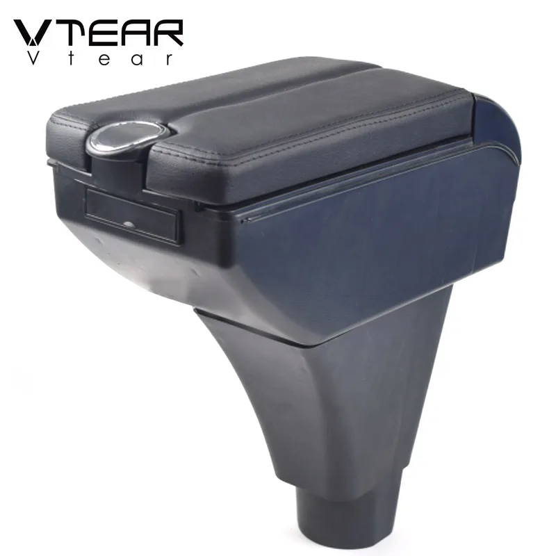 Vtear Car Armrest Storage Box Leather Arm Rest USB Center Console Organizer Interior Accessories Parts For Toyota Vitz Vela 2010