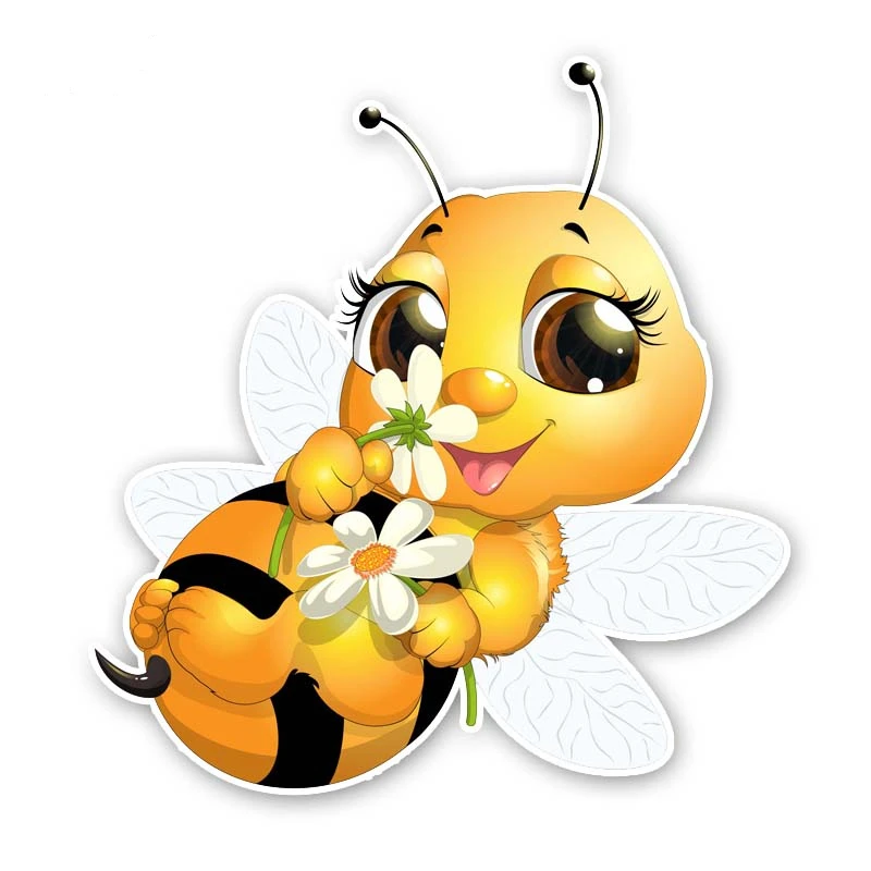 

Lovely Little Bee Sticker Cartoon Animal Vinyl for Laptop Luggage Car Sticker Decal (12cm*12.5cm)