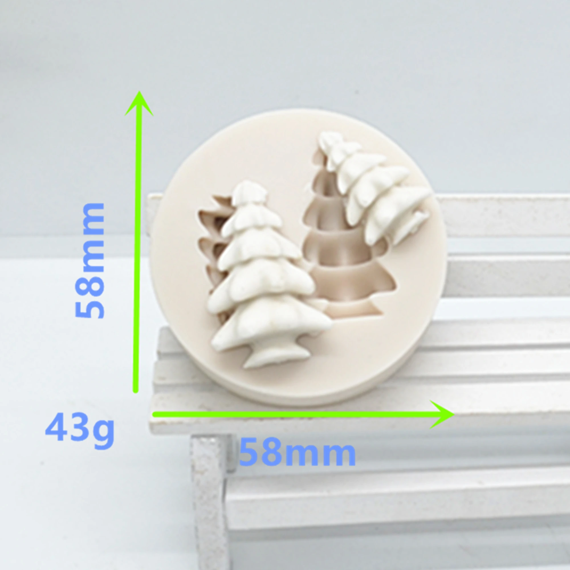 2pc  3D Christmas Tree Silicone Resin Fondant Molds for DIY Pastry Cup Cake Plaster Decoration Tools Kitchen Baking M003