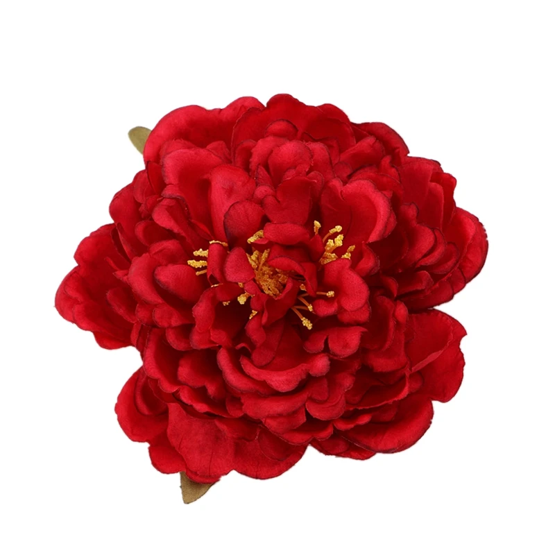 Summer Women  Bohemia Sea Beach Big Peony Flower Hair Clip Bridal Wedding Headwear Holiday Ornaments Accessories HP9