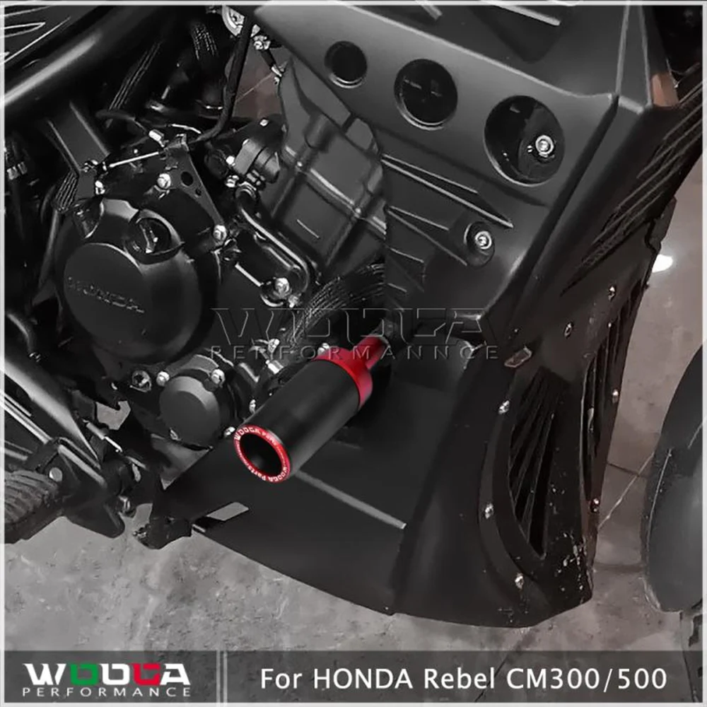 

WOOGA Frame Slider Crash Pad Protector Falling Protection For HONDA Rebel CMX 250 300 500 2017-2023 Engine Graud Rebel250