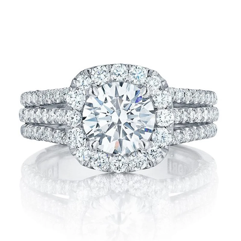 Anillos de moda Huitan para mujer con circonita cúbica brillante, anillos de compromiso de lujo, joyería de fiesta, envío directo 3