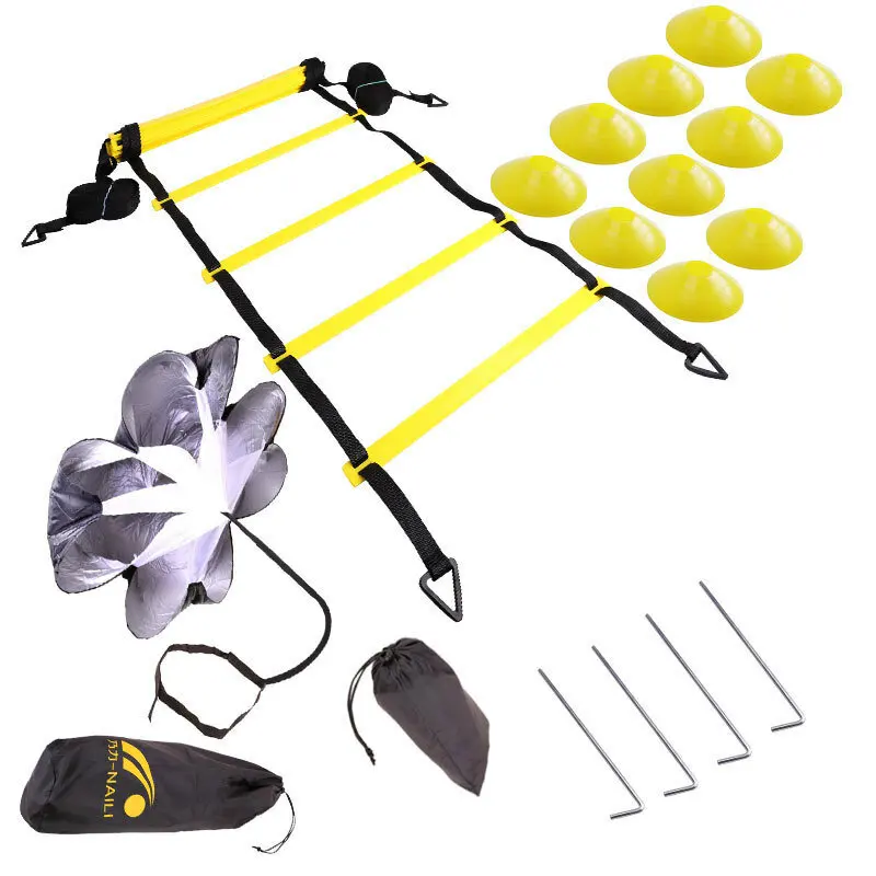 

Soccer Training Ladder Logo Disc Resistance Parachute Jumping Grid Ladder Outdoor Ladder Rope Ladder Training Set