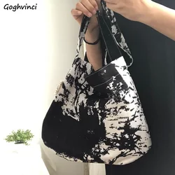 Damskie torebki na ramię bawełniane o dużej pojemności Vintage Tie-dye drukowanie casualowe torby tote studenci wypoczynek cały mecz przenośny Cross-body