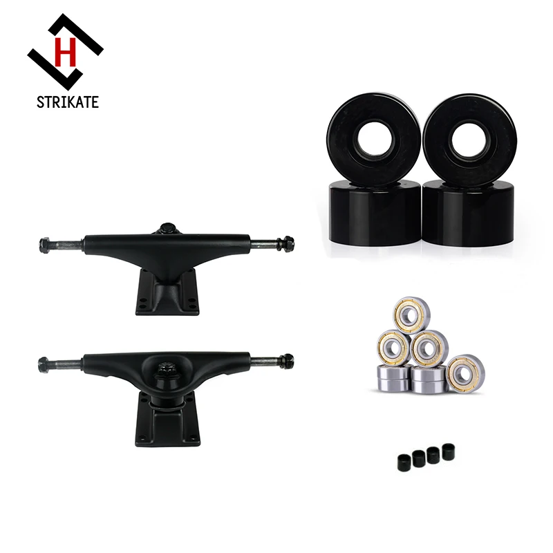 Rodas de skate completo com rolamentos de prata, 5 polegadas, 56*34mm, ponte e rolamentos de prata