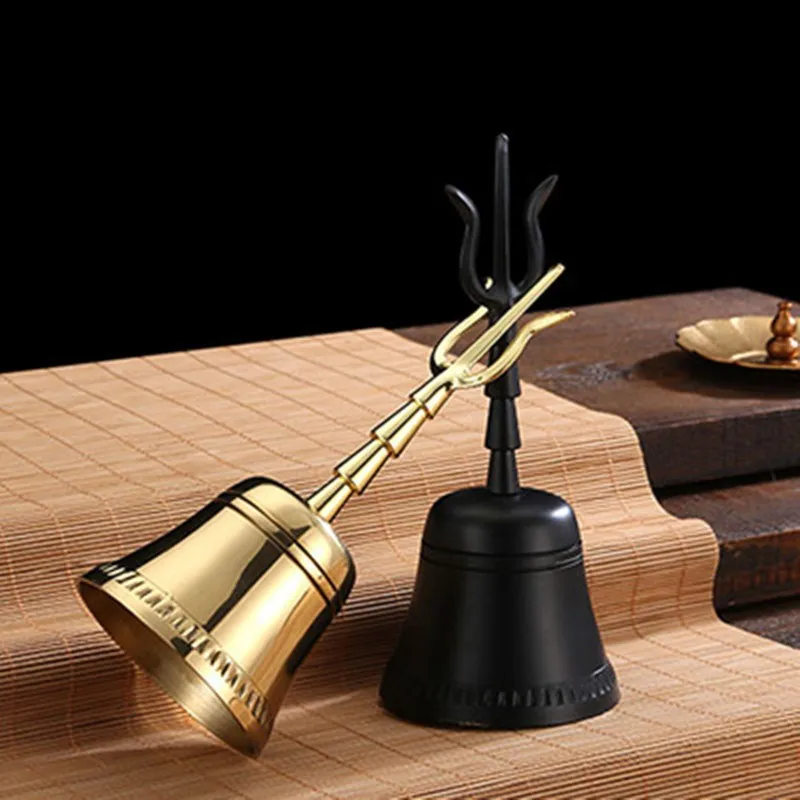 

Taoist and Buddhist instruments, Taoist bell, pure copper polished Trident bell