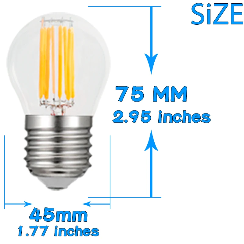 Imagem -03 - Pacote de 10 Jcking G45 Pode Ser Escurecido 2w 4w 6w 8w E26 E27 Bulbos de Filamento do Diodo Emissor de Luz da Base Lâmpadas de Edison do Vintage do Diodo Emissor de Luz do Vidro Claro G45