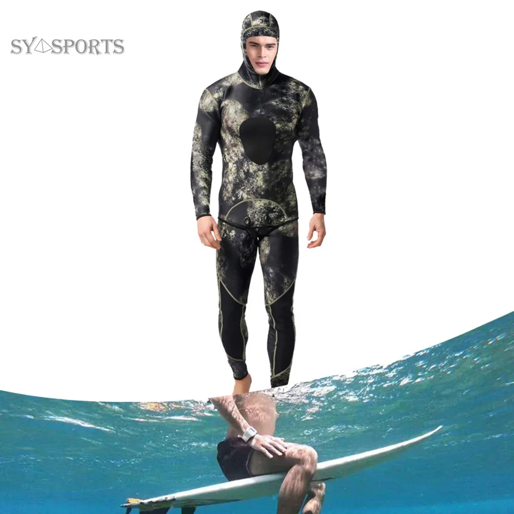 Camouflage Professional 3mm Swim Wetsuits Men's Diving Suit Split Scuba Snorkel Swimsuit Spearfishing Surfing Jumpsuit Equipment