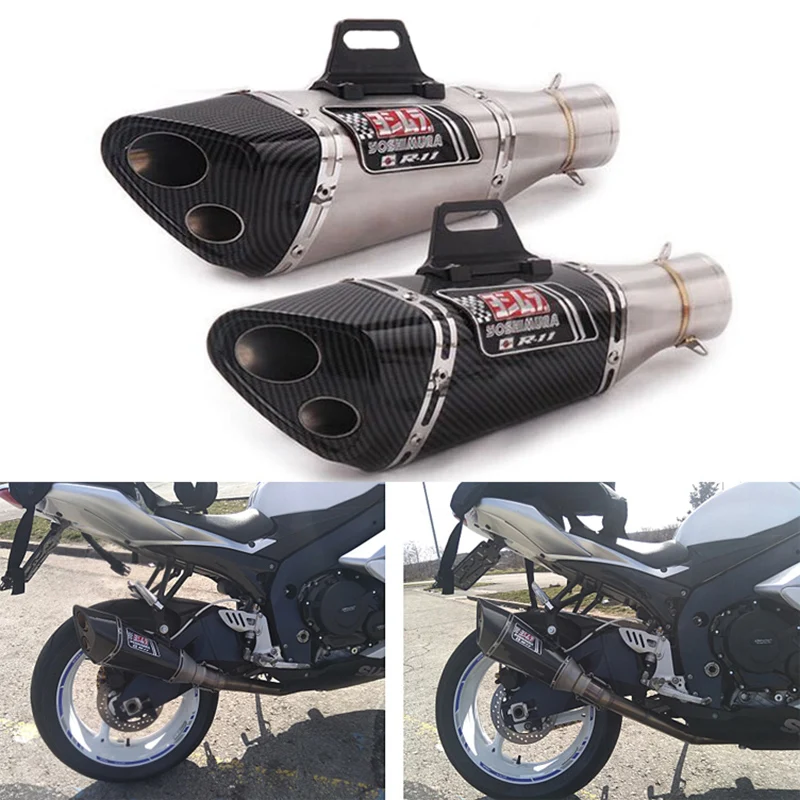 

Universal Motorcycle Exhaust Muffler Yoshimura R11 Modified Escape Moto Slip on For YZF R1 R3 R6 mt07 mt09 ninja400 Z900 CB500F