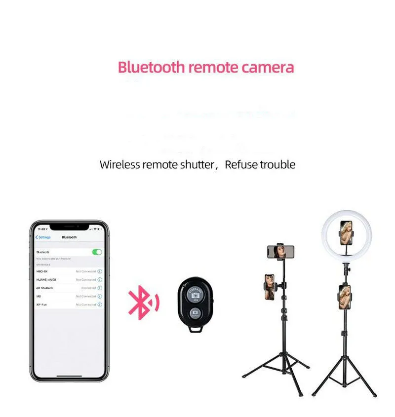 Éclairage annulaire LED 16/20/26cm pour Studio Photo et vidéo, 10 "avec trépied, Selfie, support de téléphone, diffusion en direct Mobile, apprentissage