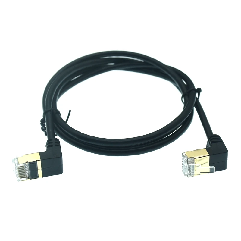 Ethernet-кабель 10 Гбит/с, RJ45, Cat7, сетевой кабель UTP RJ45 для совместимого патч-корда Cat6, прямой угол 90 градусов, 3 м, 0,5 м, 1 м