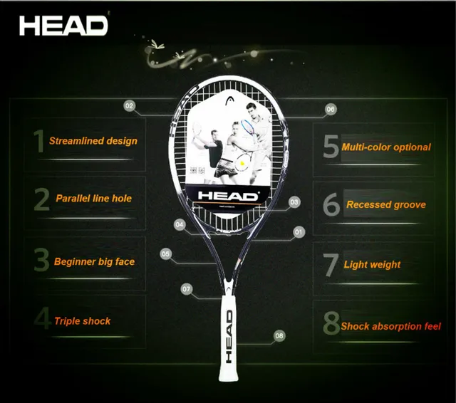 Original Head Tennis Racket Black Professional Tennis Racquet Carbon Tenis Padel With Bag Overgrip Dampener Raquete De Tenis 414 3 Original Head Tennis Racket Black Professional Tennis Racquet Carbon Tenis Padel With Bag Overgrip Dampener Raquete De Tenis 414 3