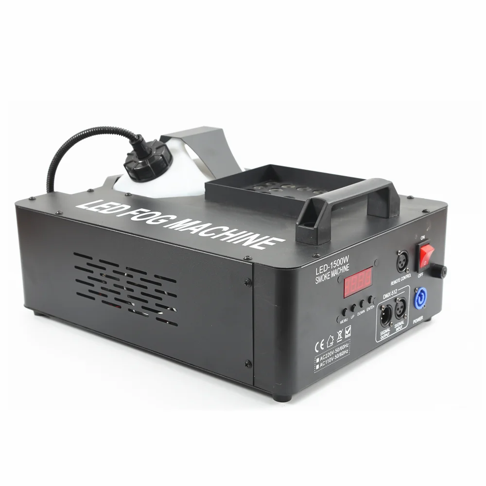 Pyro Vertical Smoke Machine/Remote+DMX512 Control 1500W Fog Machine With 24x9W LED Lights/ Stage Vertical Fogger For Bar DJ Club