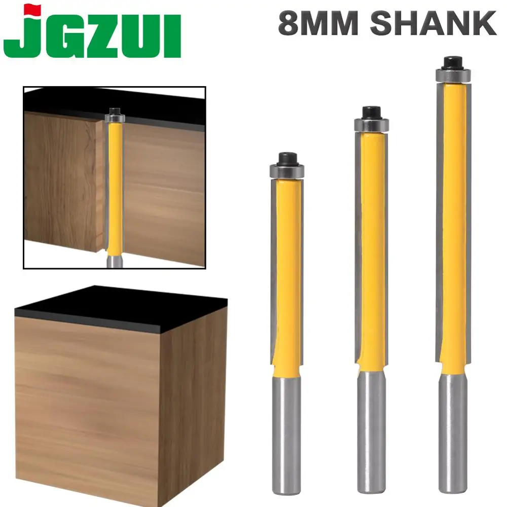 Long Blade Flush Trim Router Bit mm Shank Rolamento Final para Carpintaria Ferramenta de Corte