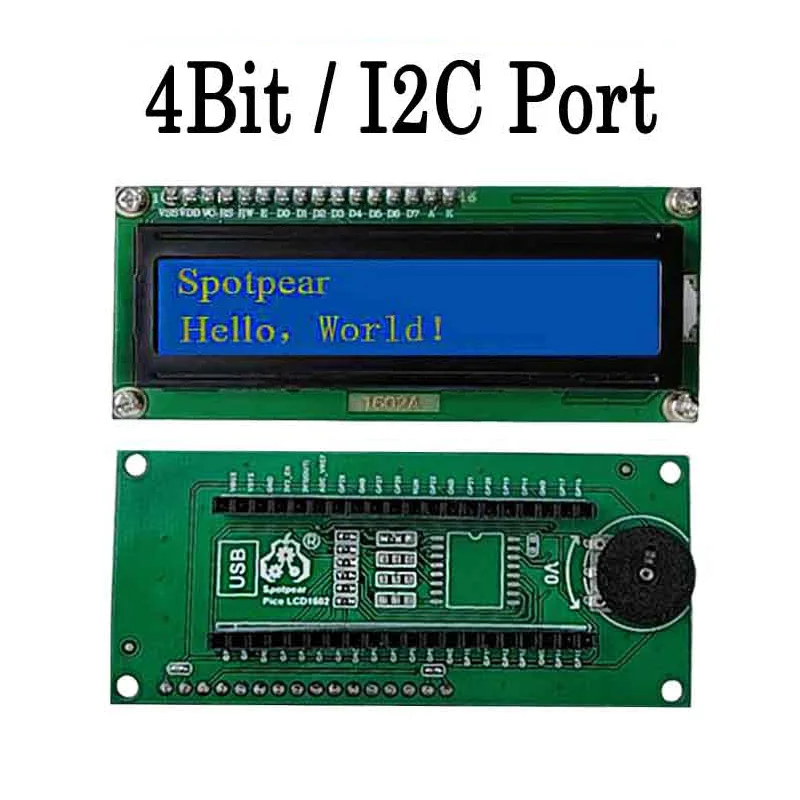 

Модуль ЖК-дисплея 1602 для Raspberry Pi Pico 4Bit или I2C Pico Screen LCD