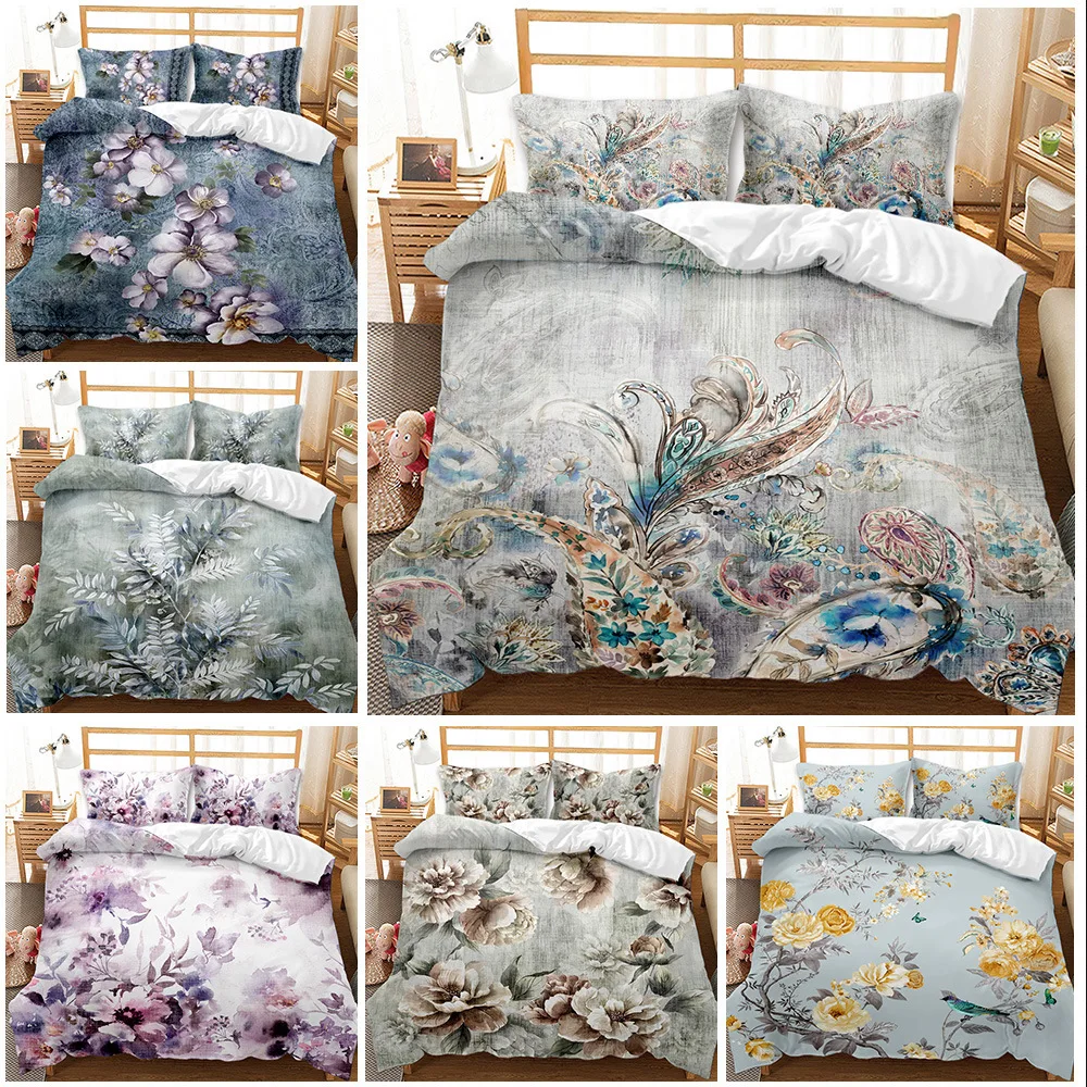

European flower Luxury Duvet Cover Set Jacquard Bedding Sets For Beds Quilt Cover And Pillowcase Without Bed Sheet Bedclothes