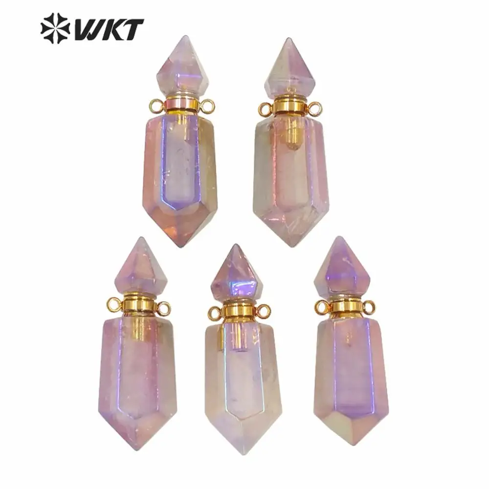 

WT-P1592 Luxury Women Jewelry Necklace Fashion Aura Spirit A Methyst Perfume Bottle Pendant Popular Purple Beautiful Oil Hot