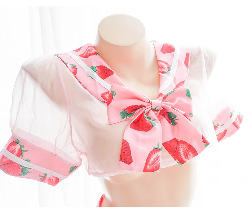 Nhật Bản Thủy Thủ Gái Lolita Dâu Gợi Tình Trang Phục Hóa Trang Nữ Sinh Đồng Nhất Bộ Trang Phục Gợi Cảm Kawaii Bộ Đồ Lót Ren Quần Lót